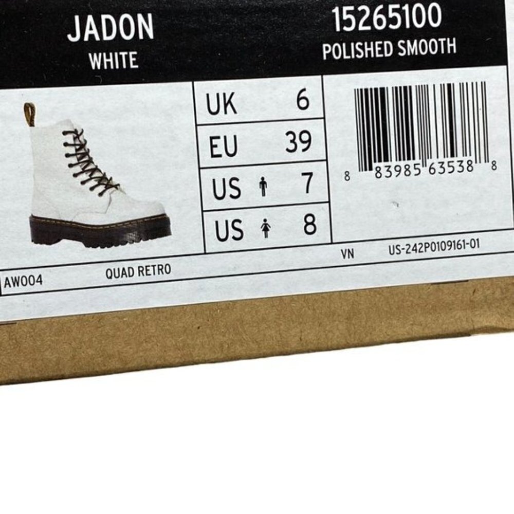 Dr. Martens JADON BOOT SMOOTH LEATHER PLATFORMS Unisex Men's 7 - Picture 13 of 13